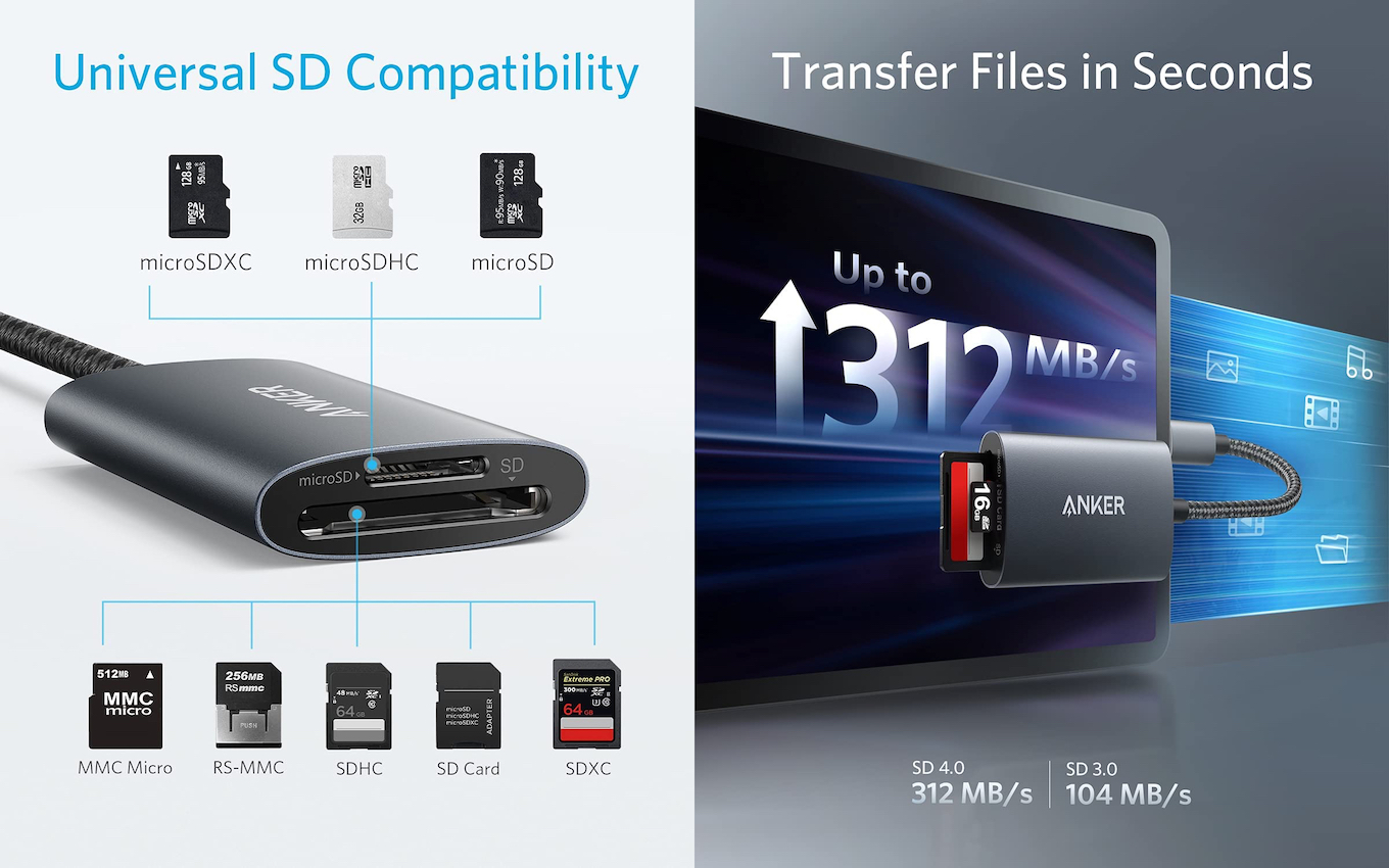 米Anker、USB-C接続のSDカードリーダー「PowerExpand 2-in-1 SD 4.0 