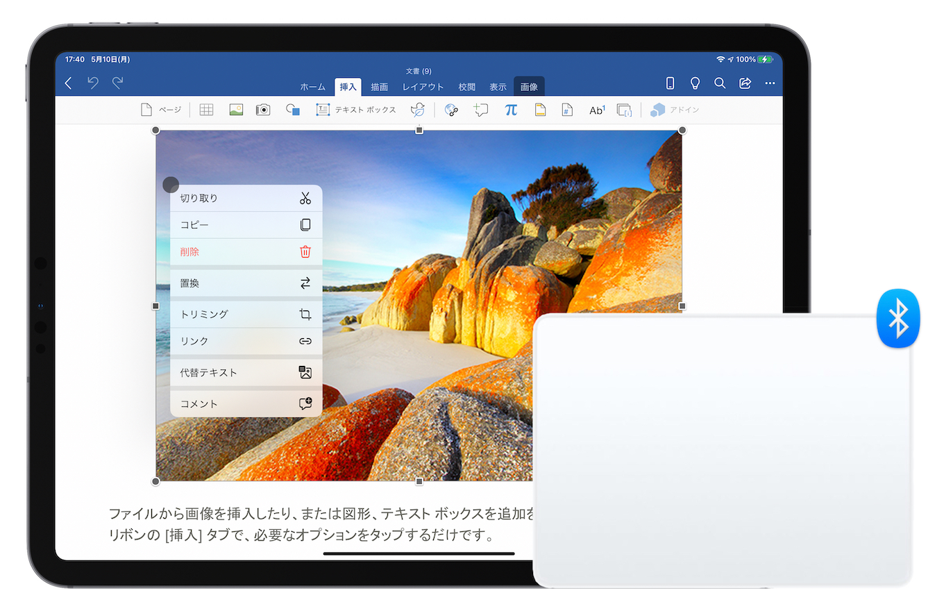 Word for iPadOSコンテキストメニュー