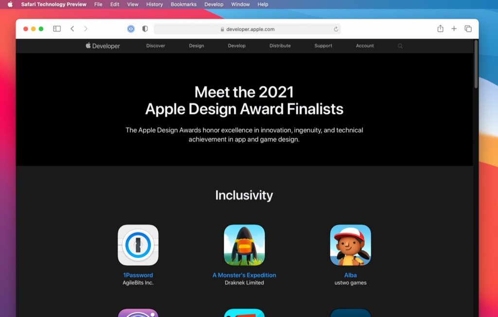 Apple、2021 Apple Design Awardsのファイナリストを発表。