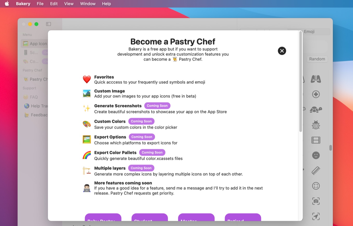 Bakery for Mac new features coming soon