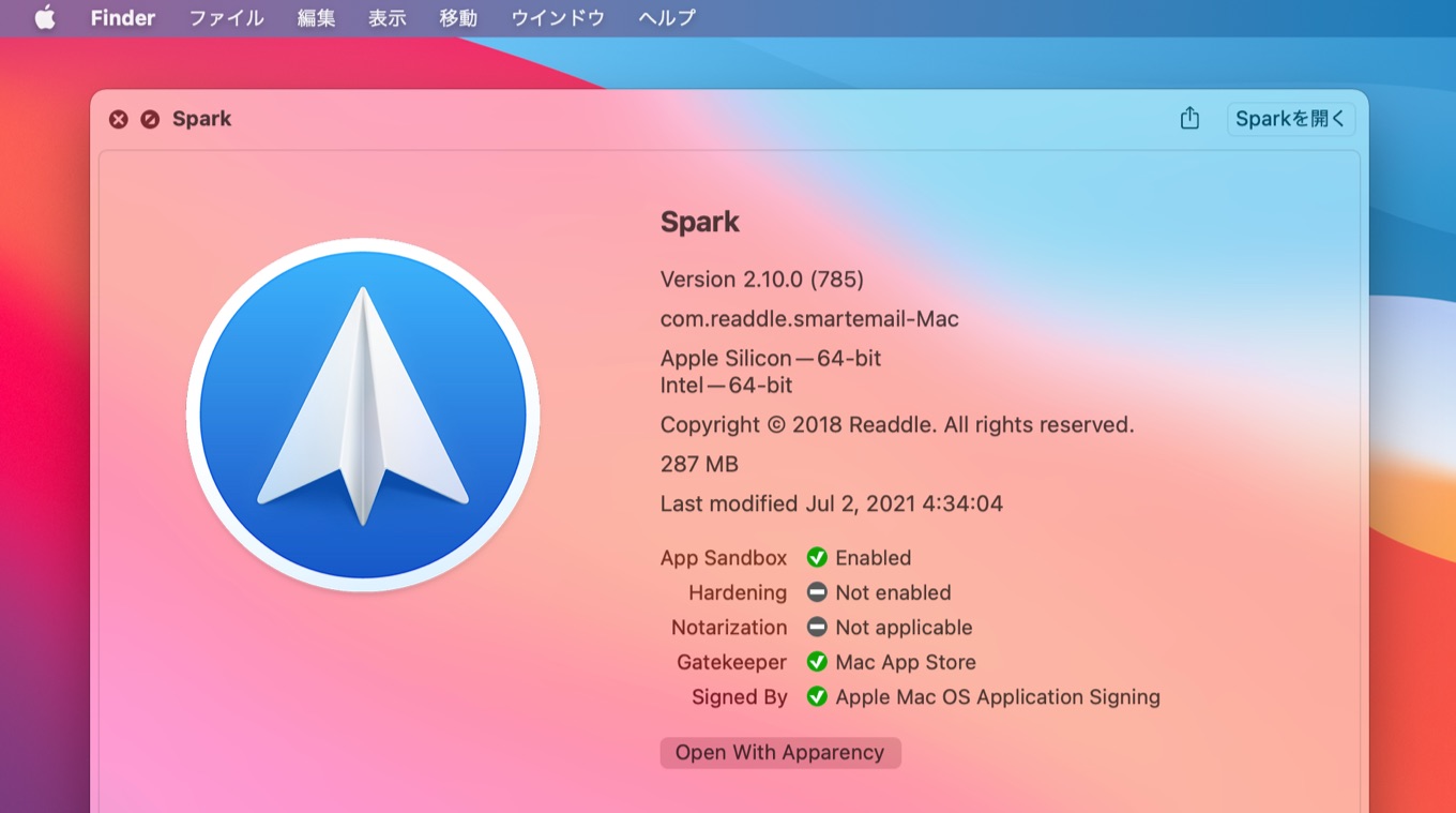 Spark for Mac support Apple Silicon Mac