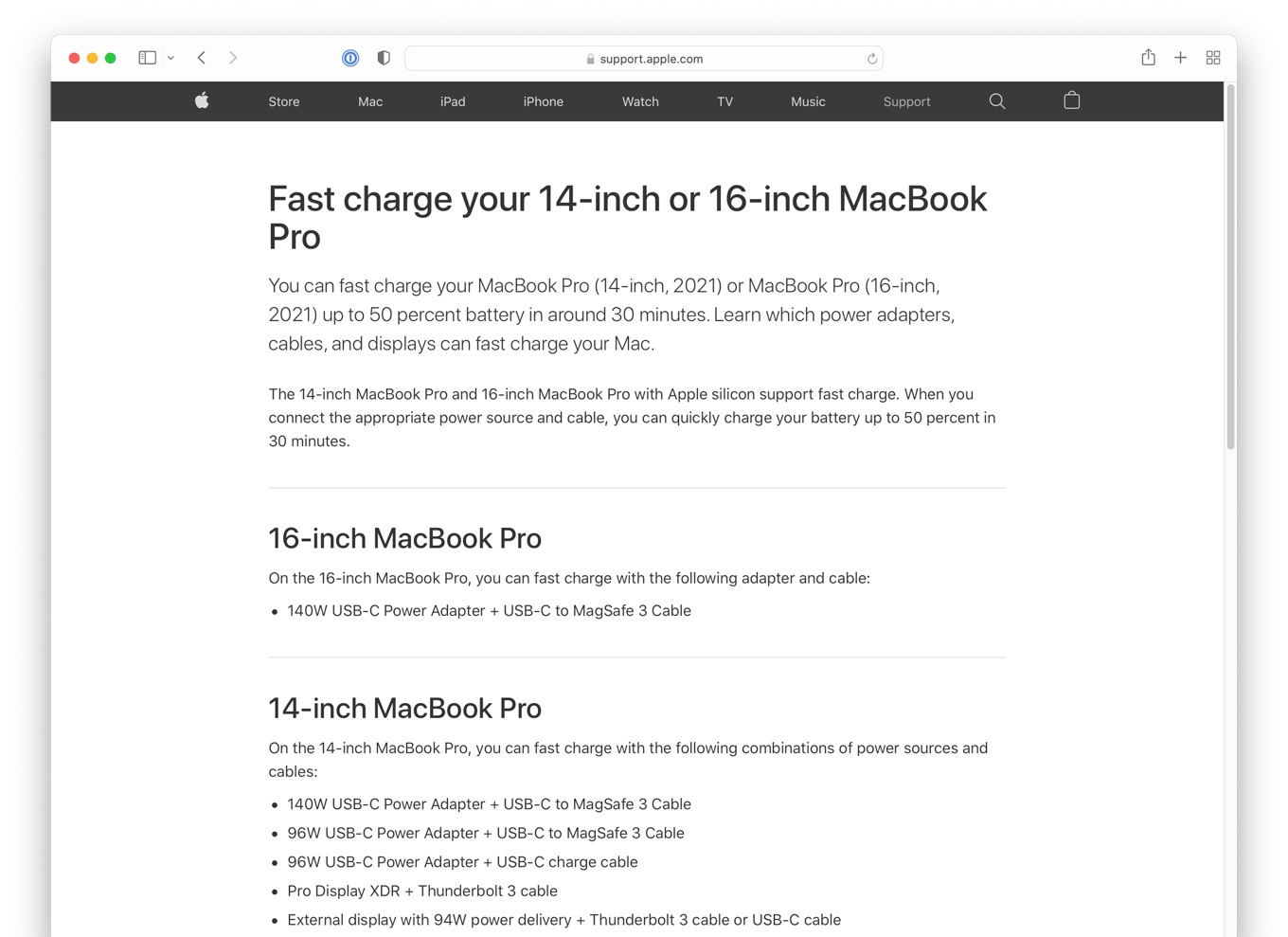 Fast charge your 14-inch or 16-inch MacBook Pro