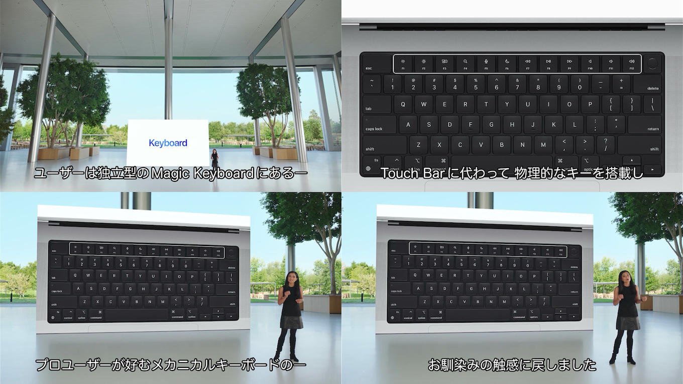 MacBook Pro (14/16インチ, 2021)のキーボード