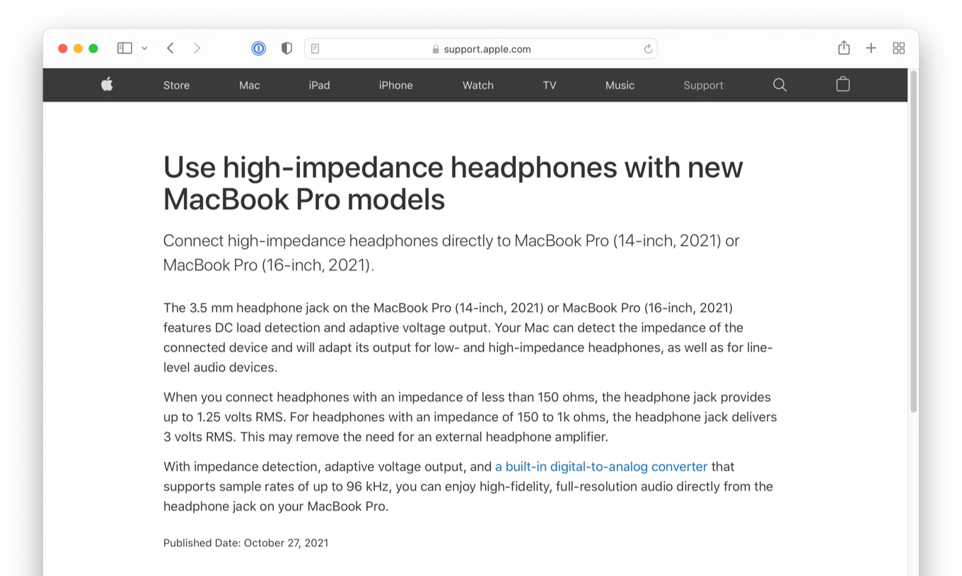 Use high-impedance headphones with new MacBook Pro models