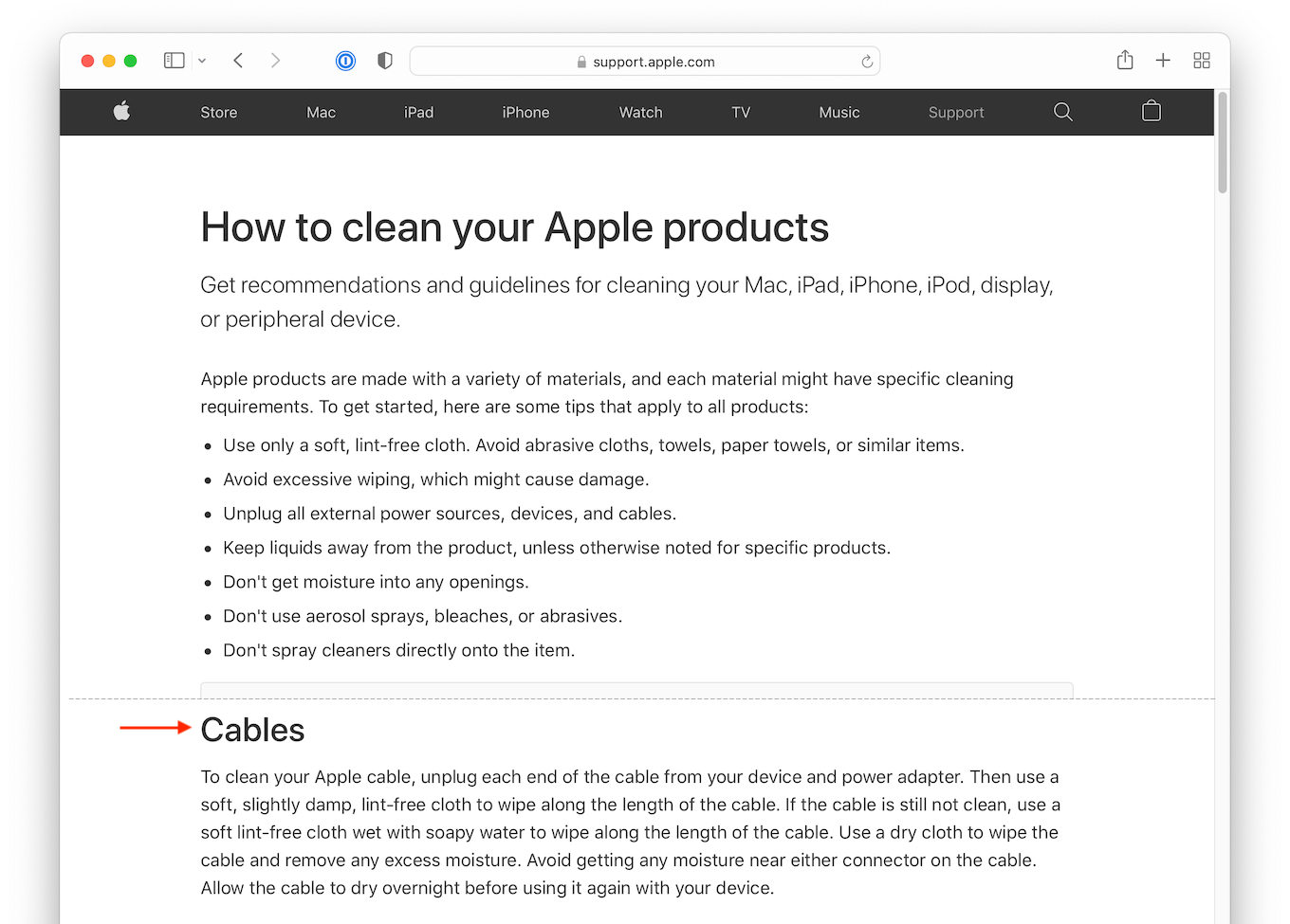 Apple製ケーブルのお手入れ方法