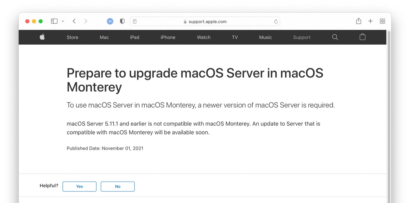 Prepare to upgrade macOS Server in macOS Monterey