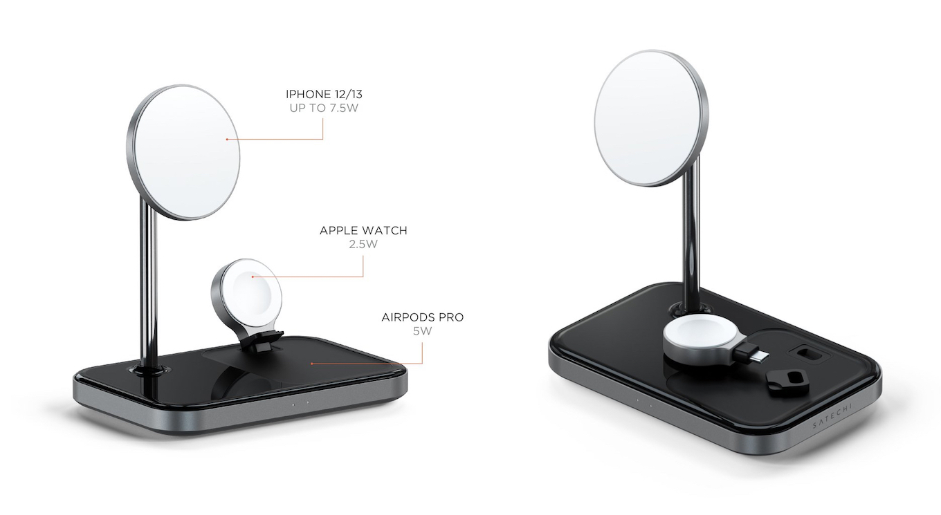 Satechi 3-in-1 Magnetic Wireless Charging Stand pad