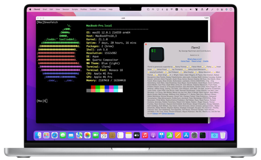 ターミナルエミュレータ「iTerm2」が次期アップデートでノッチ付きMacBook Proでフローティングウィンドウがメニューバーに被って