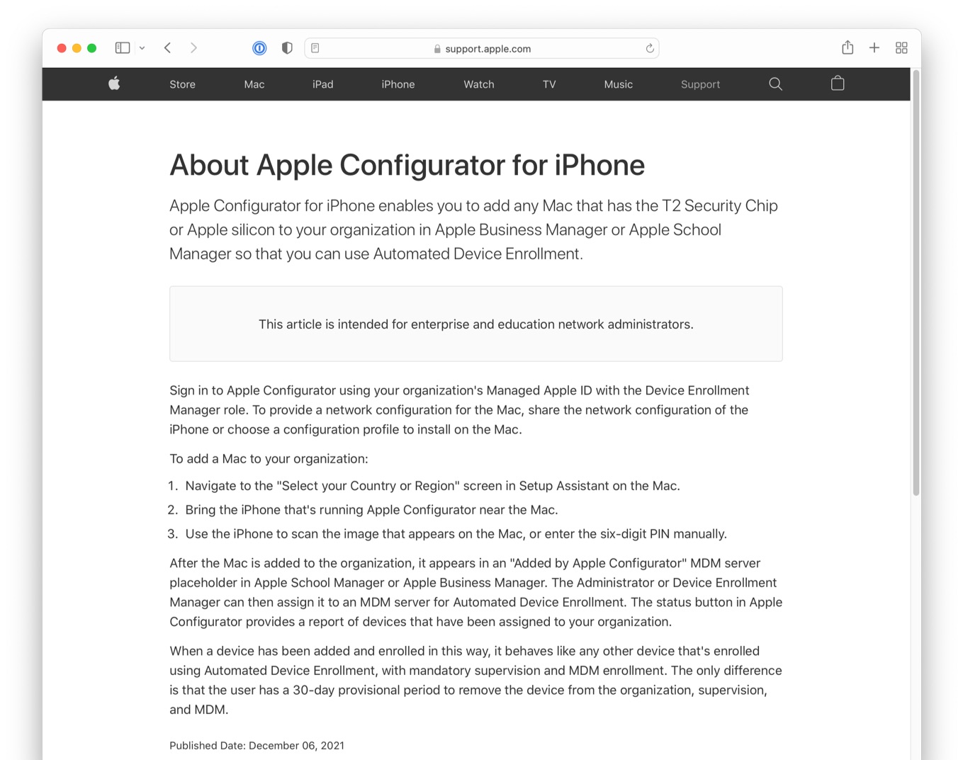 About Apple Configurator for iPhone