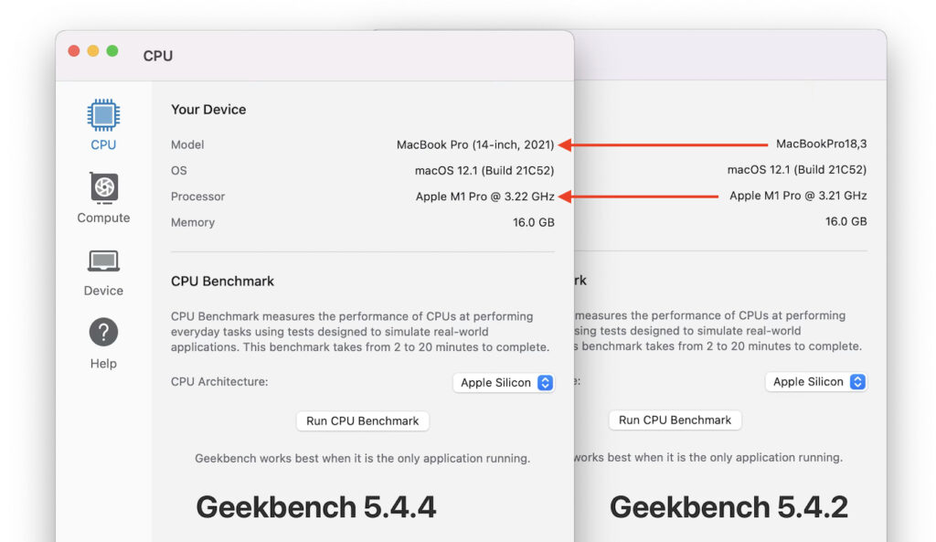 Primate Labs、Apple M1 Pro/M1 Maxチップを搭載したMacBook Pro (14/16