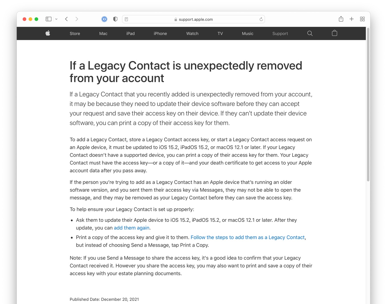 If a Legacy Contact is unexpectedly removed from your account - Apple Support