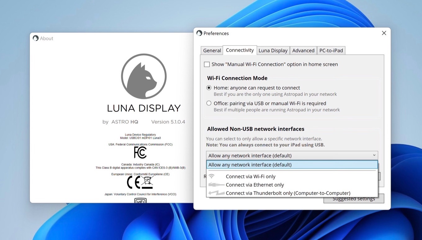 Luna Display PC-to-Mac Mode