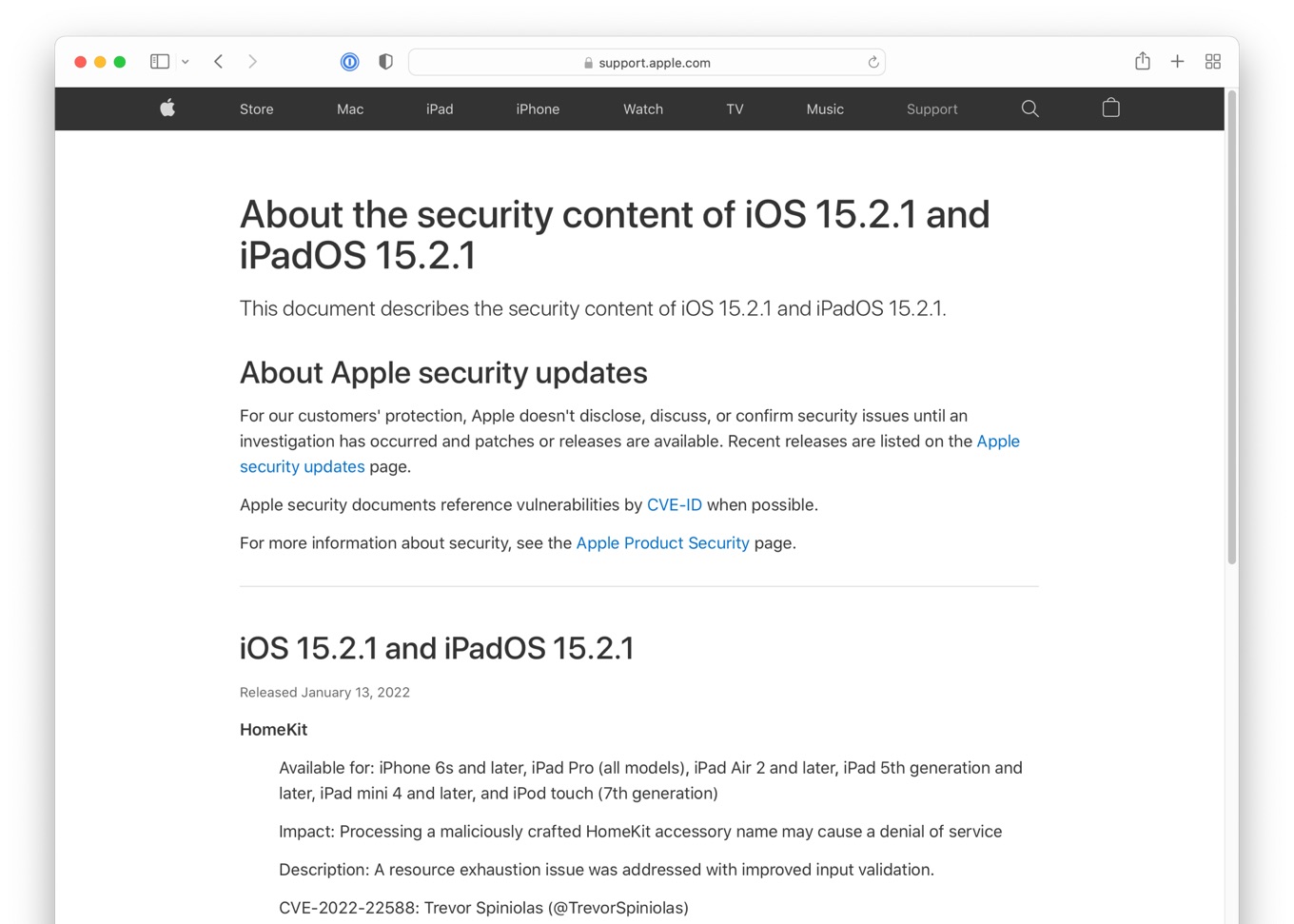About the security content of iOS 15.2.1 and iPadOS 15.2.1
