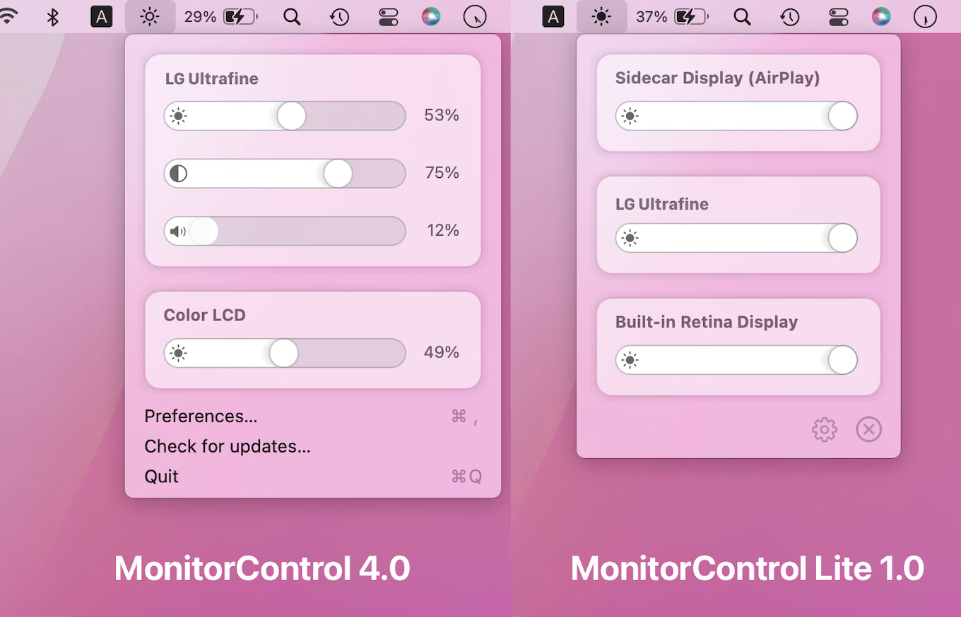 MonitorControl vs Lite
