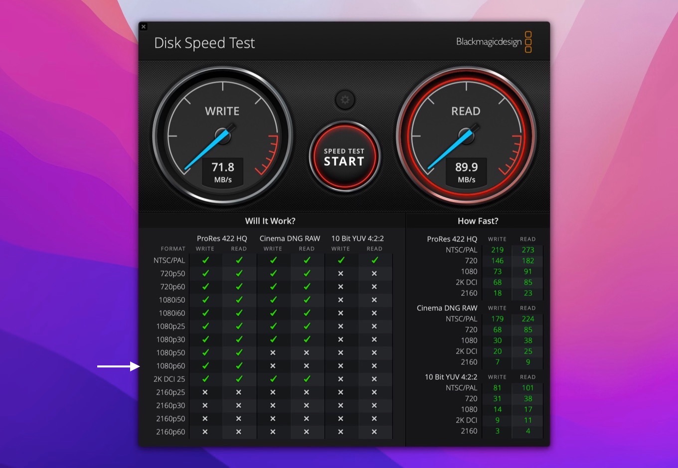 Transcend JetDrive Lite 330 512 Blackmagic Disk Speed Test