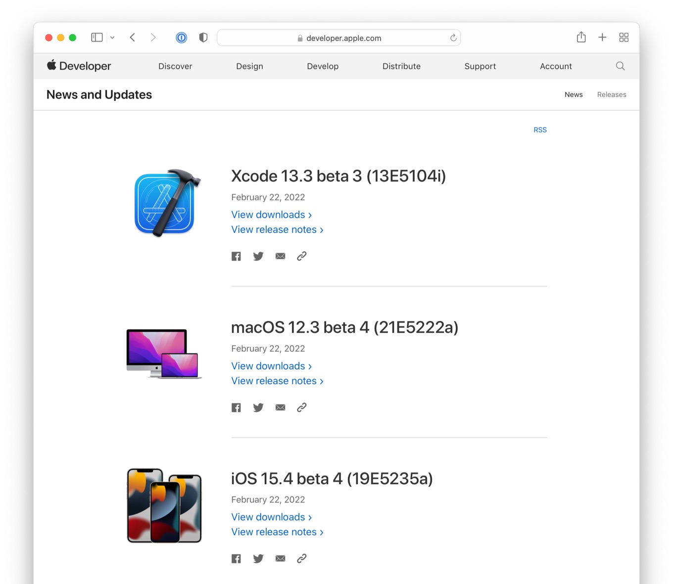 macOS 12.3 beta 4 Build 21E5222a