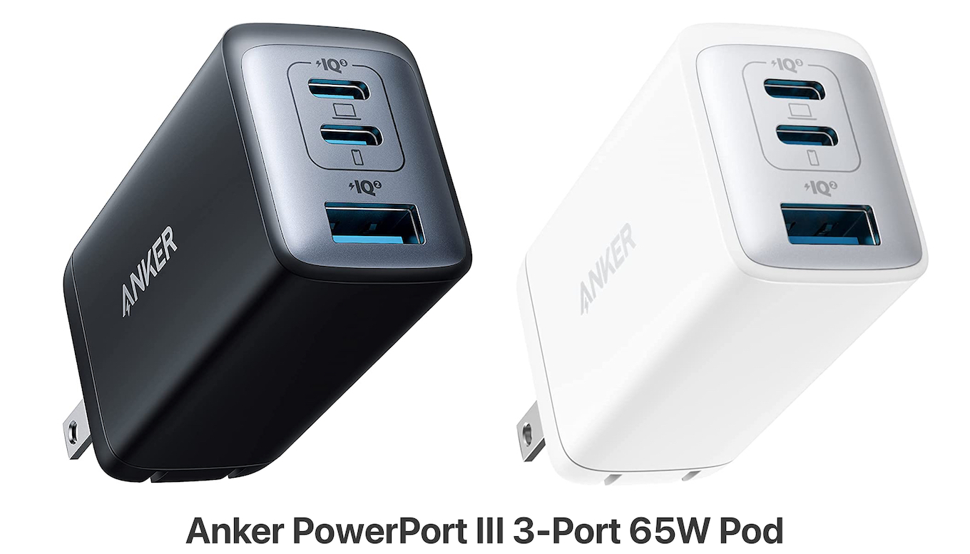 Anker PowerPort III 3-Port 65W Pod white Black and White