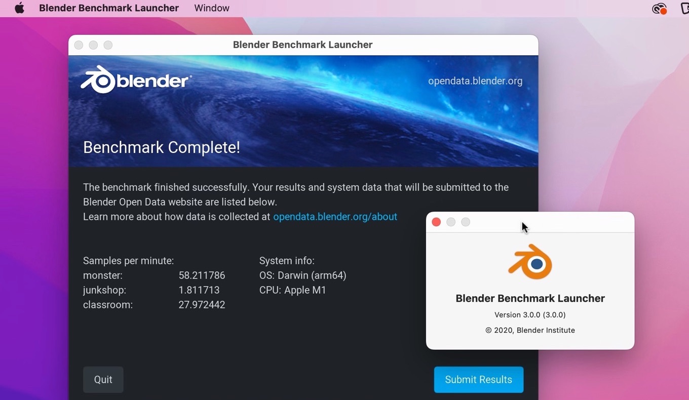 Blender Benchmark Launcher 3.0 for Mac