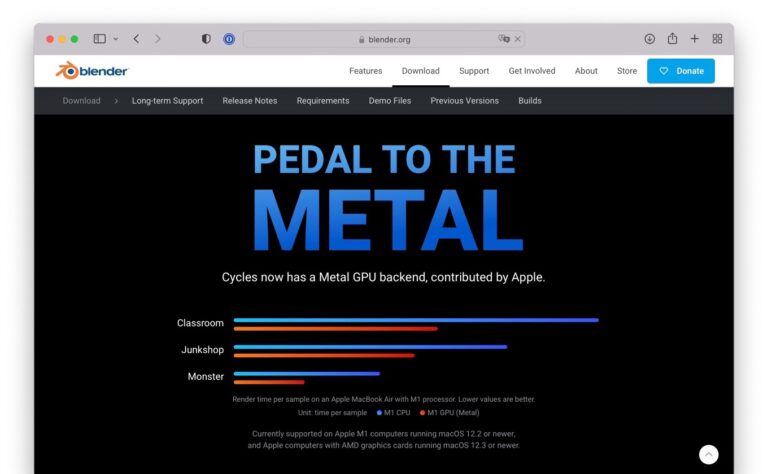  Apple、3DグラフィックスツールBlenderのサポートを約束
