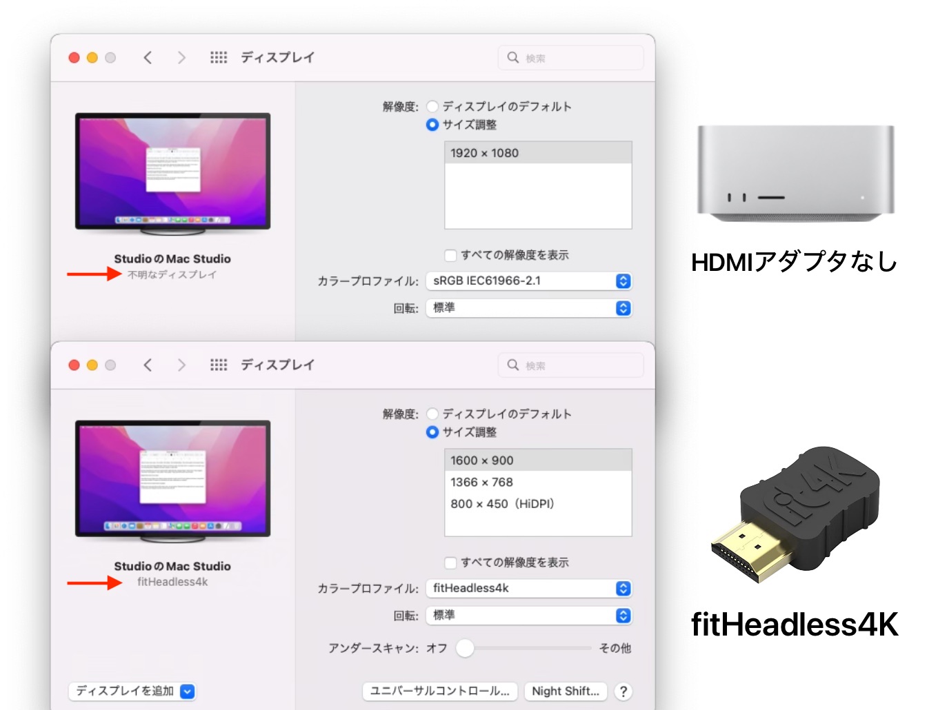 Mac Studioとfit-Headless