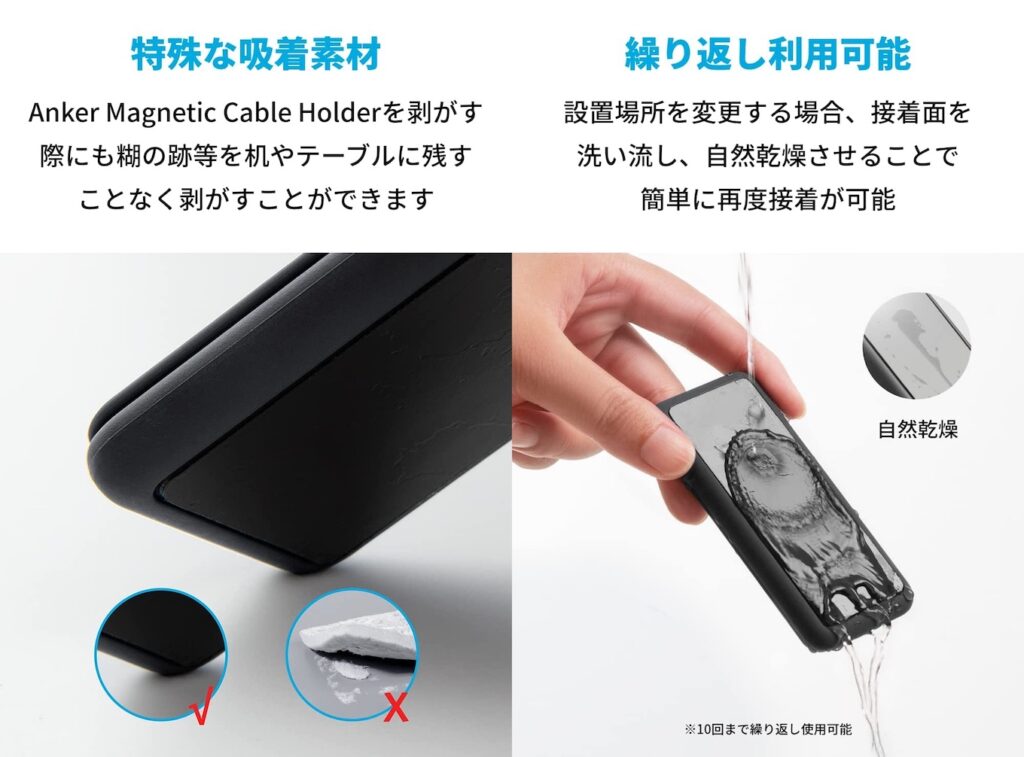 Anker Japan、デスクトップに散らばりがちなUSBケーブルなどを整理できるマグネット式ケーブルホルダー「Anker