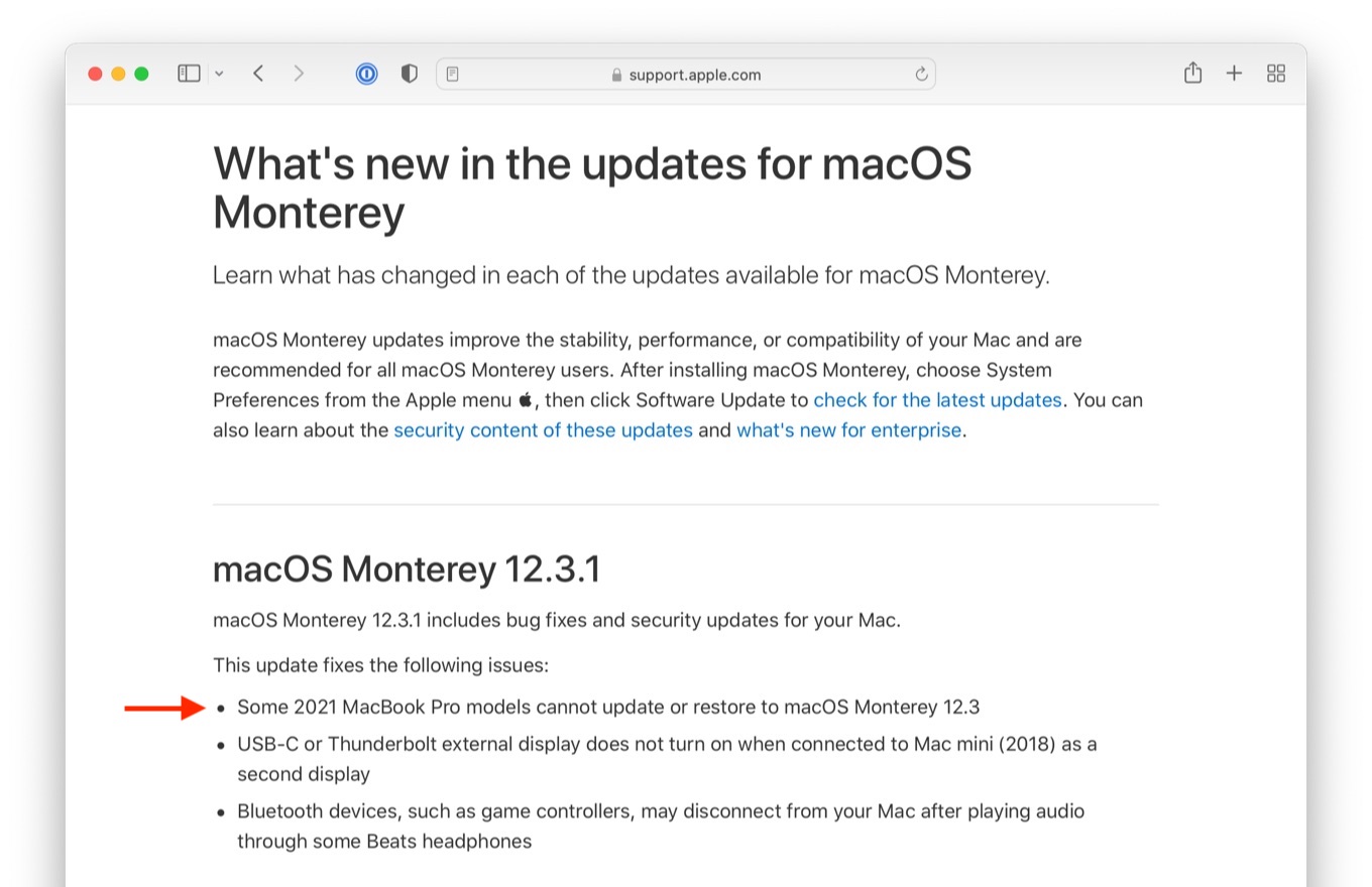 What's new in the macOS Monterey 12.3.1