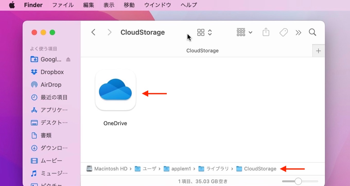 ~/Library/CloudStorage directory
