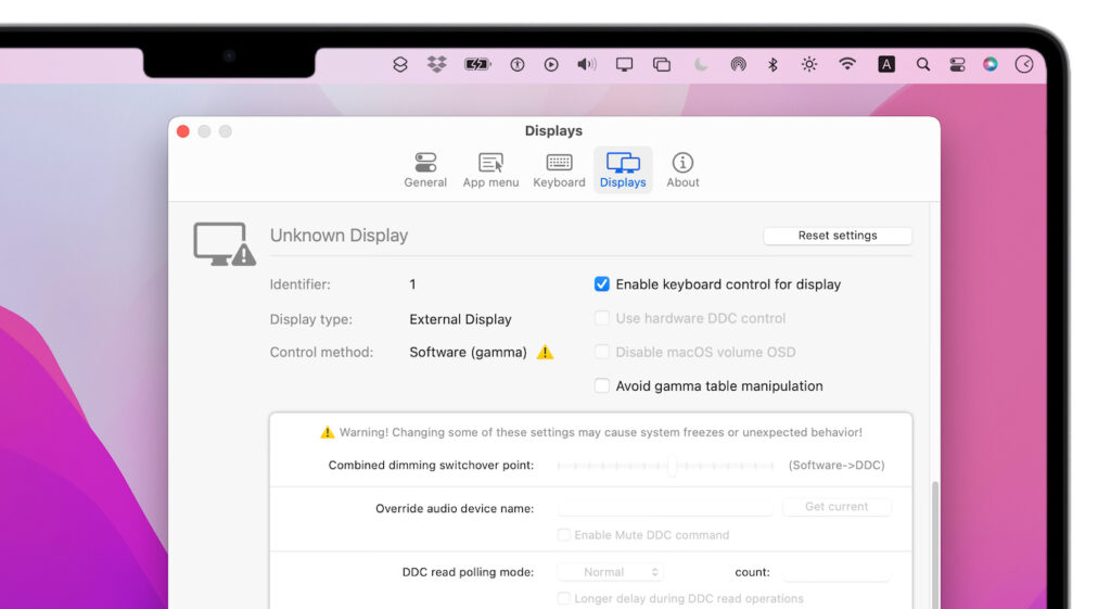 オンボーディングスクリーンを追加しMacBook Pro (14/16inch, 2021)のHDMIポート検出に対応した、ディスプレイ