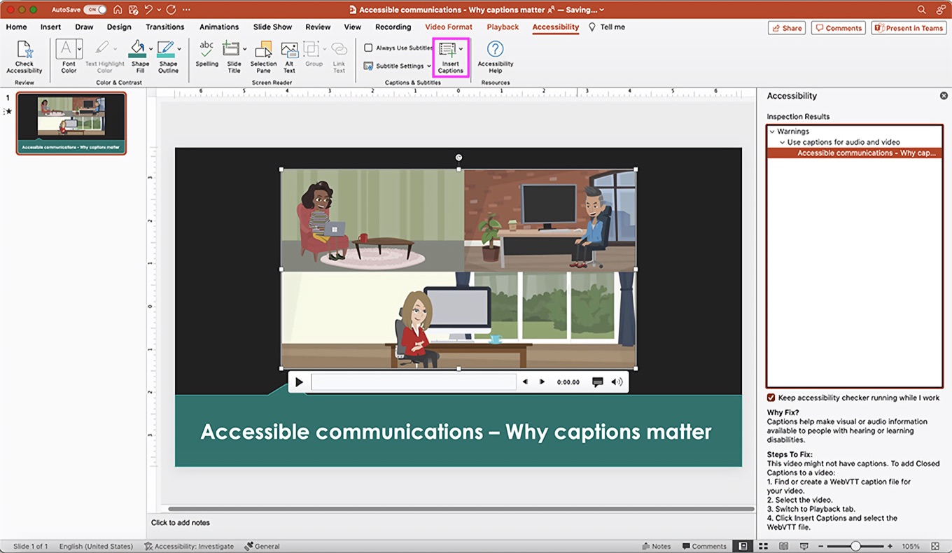 PowerPoint for Mac InsertCaptions