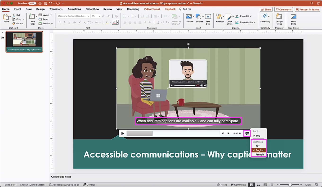 PowerPoint for Mac will support WebVTT in ppt