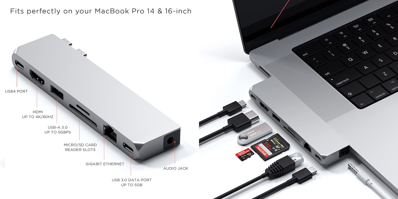 MacBook Pro (2021)対応の8-in-2 USB4ハブ「Satechi Type-C Proハブ 
