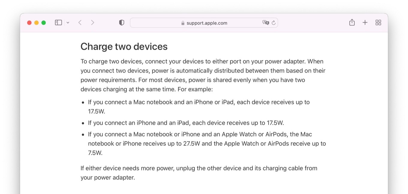 Apple デュアルUSB-Cポート搭載35W電源アダプタ Charge two devices