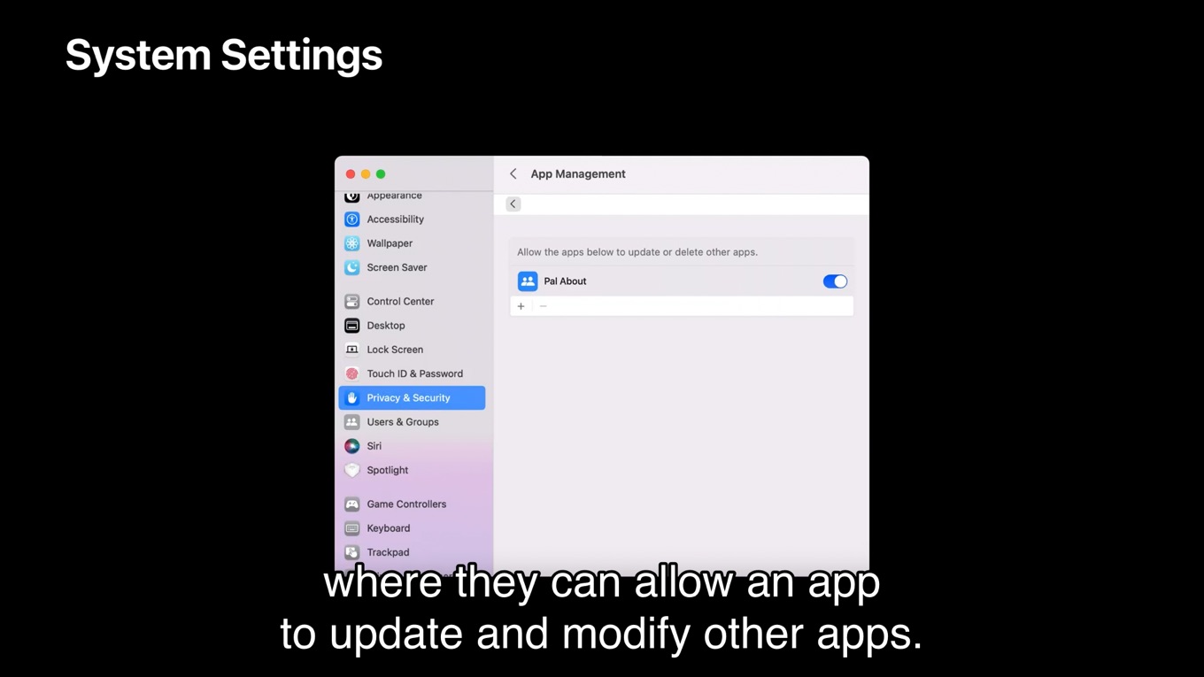 macOS 13 Ventura new app management