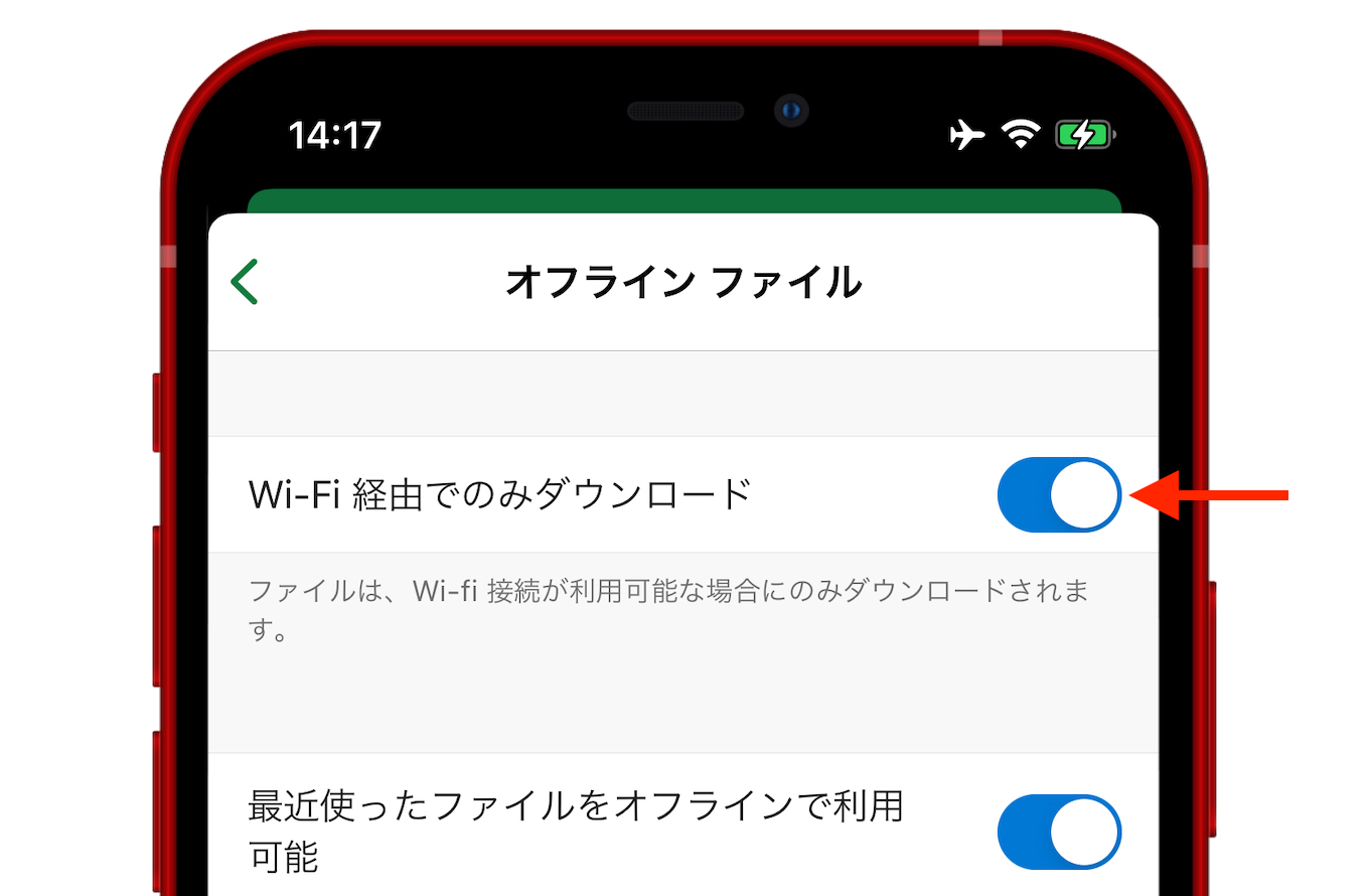 Download Over Wi-Fi Only setting