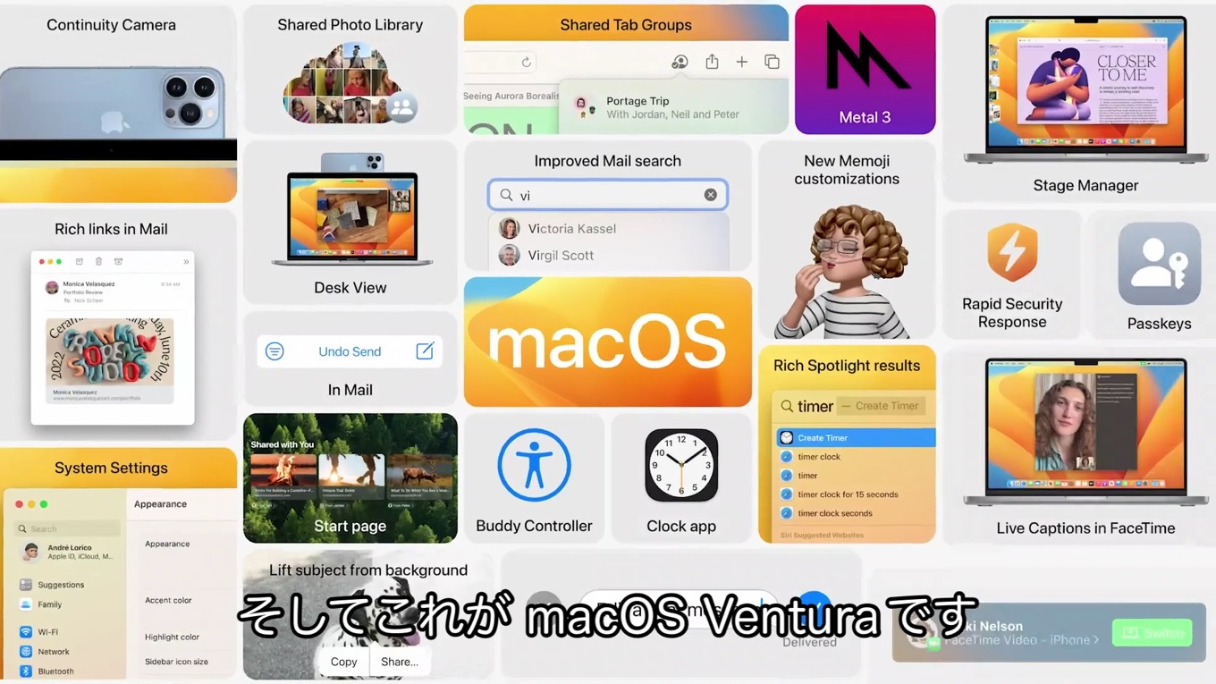 macOS 13 Venturaの新機能