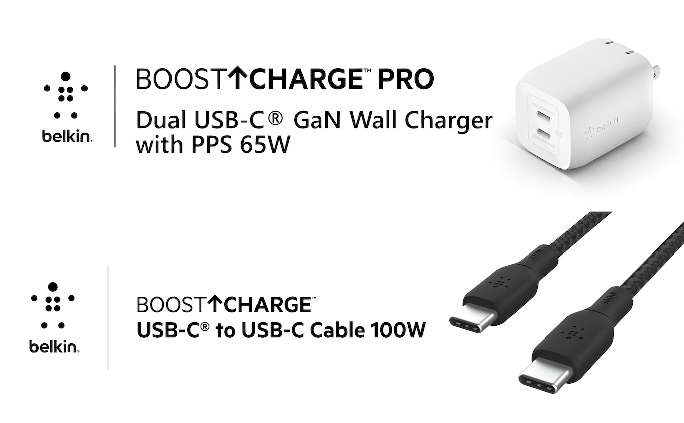Belkin BOOST↑CHARGE™ PRO 65W DUAL USB-C GAN WALL CHARGER WITH PPS