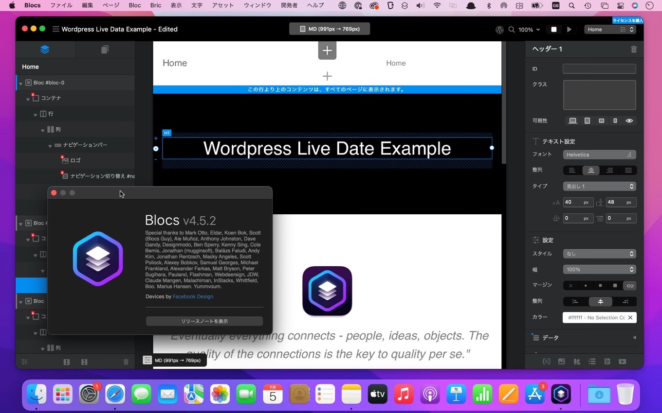 Blocs for Mac WordPress Themes Custom