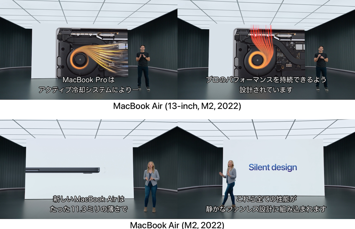 MacBook Pro (13-inch, M2, 2022)とMacBook Air (M2, 2022)