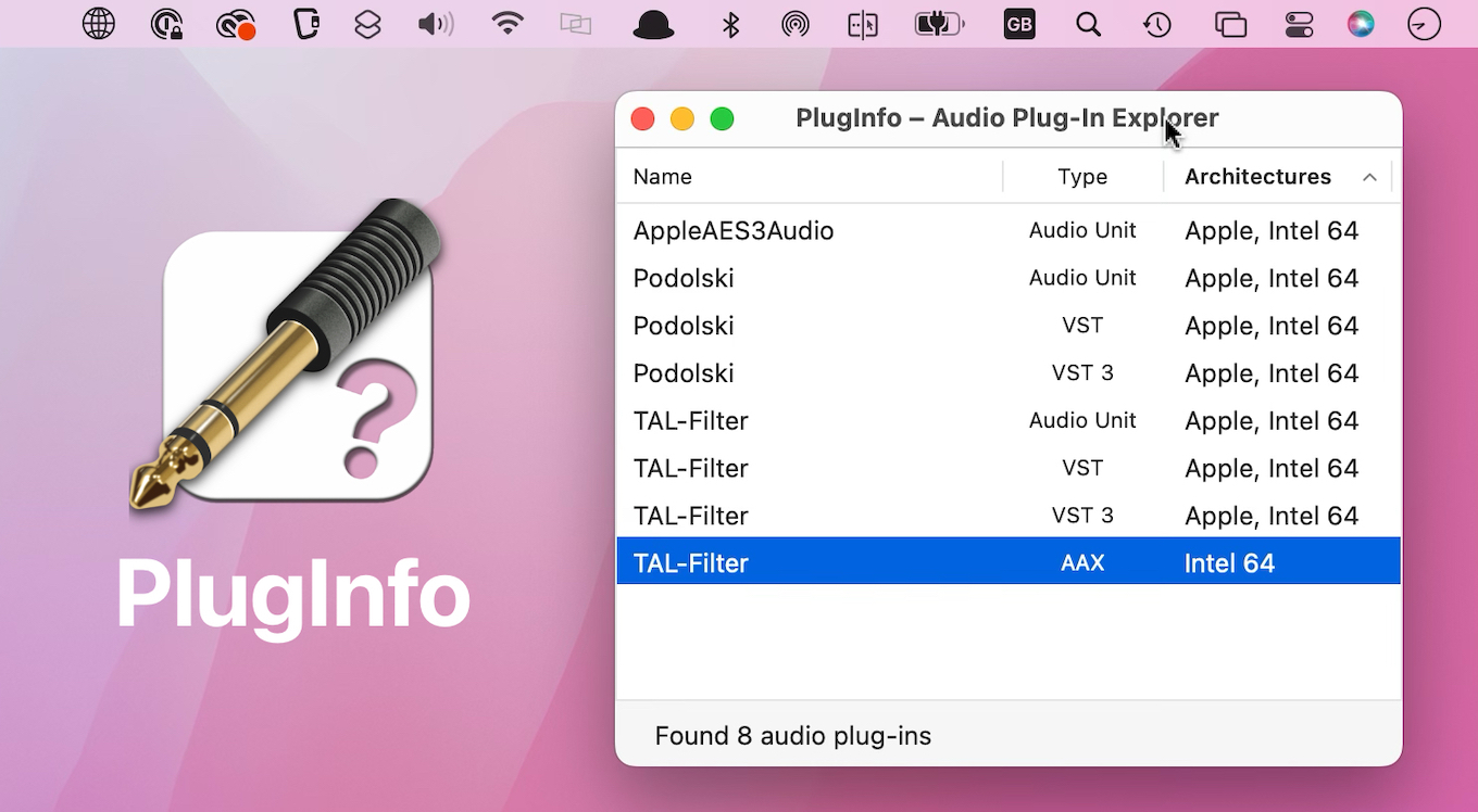 PlugInfo Audio Plugin Utility