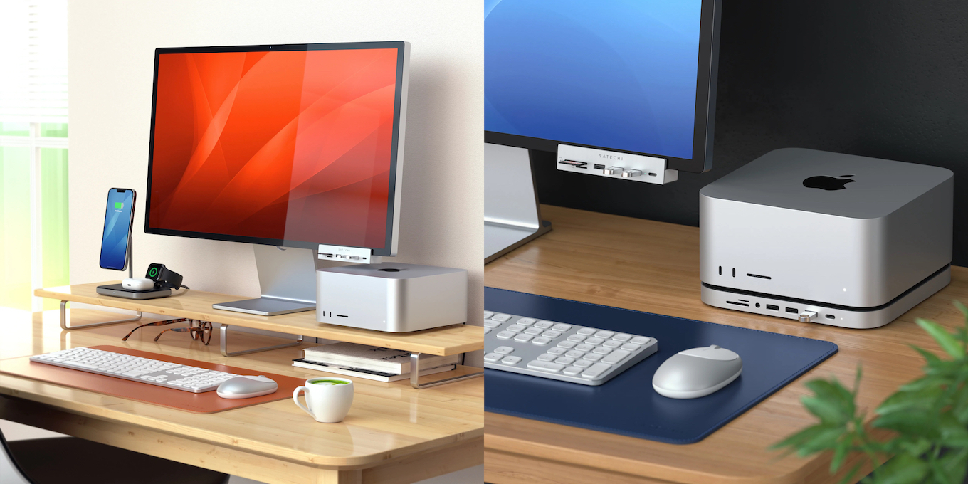 Satechi iMac24インチ用 USB-C クランプハブとStudio Display
