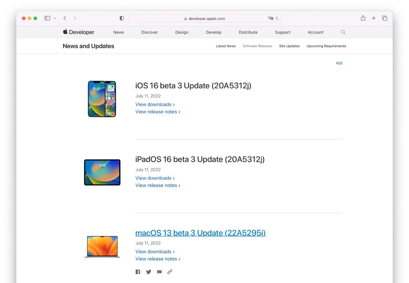 macOS 13 Ventura beta 3 update 22A6295i