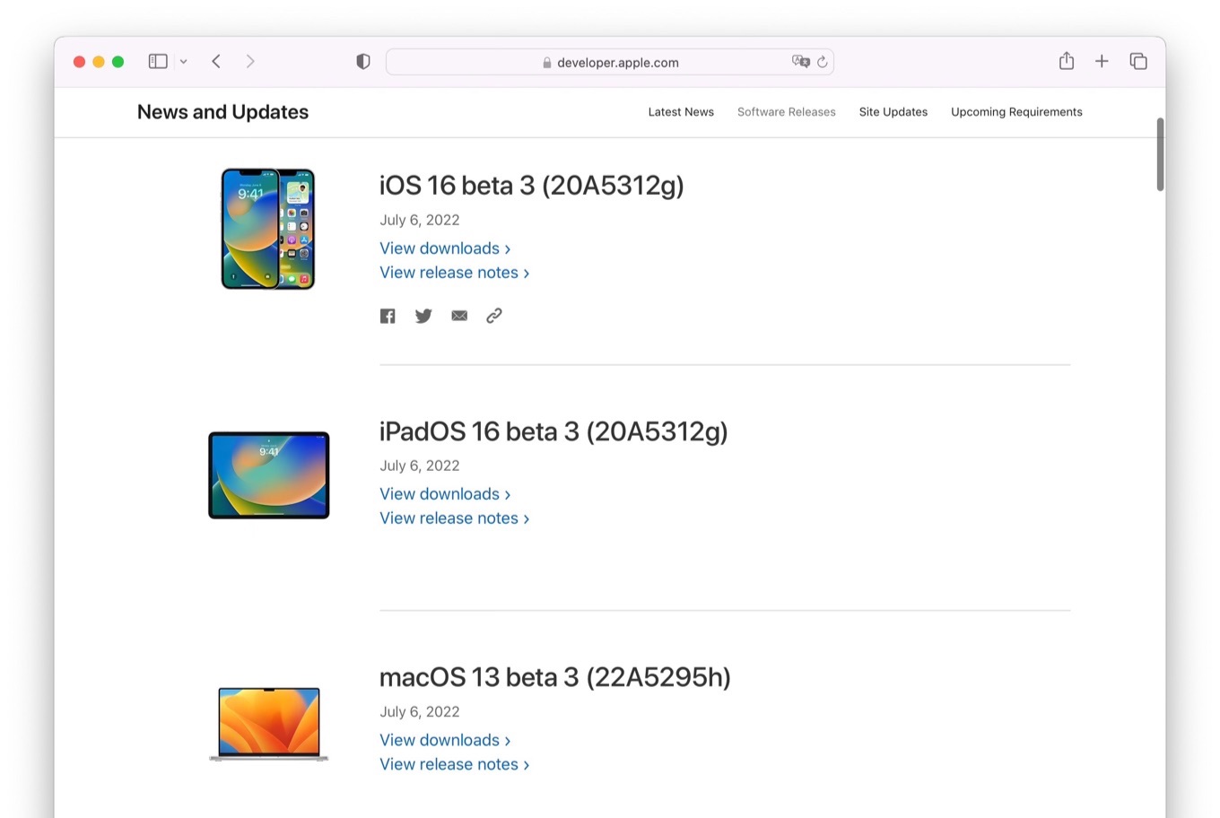 macOS 13 beta 3 (22A5295h)
