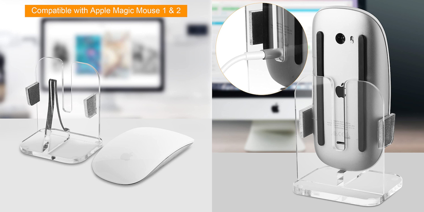 CaSZLUTION Acrylic Vertical Magic Mouse Stand Base