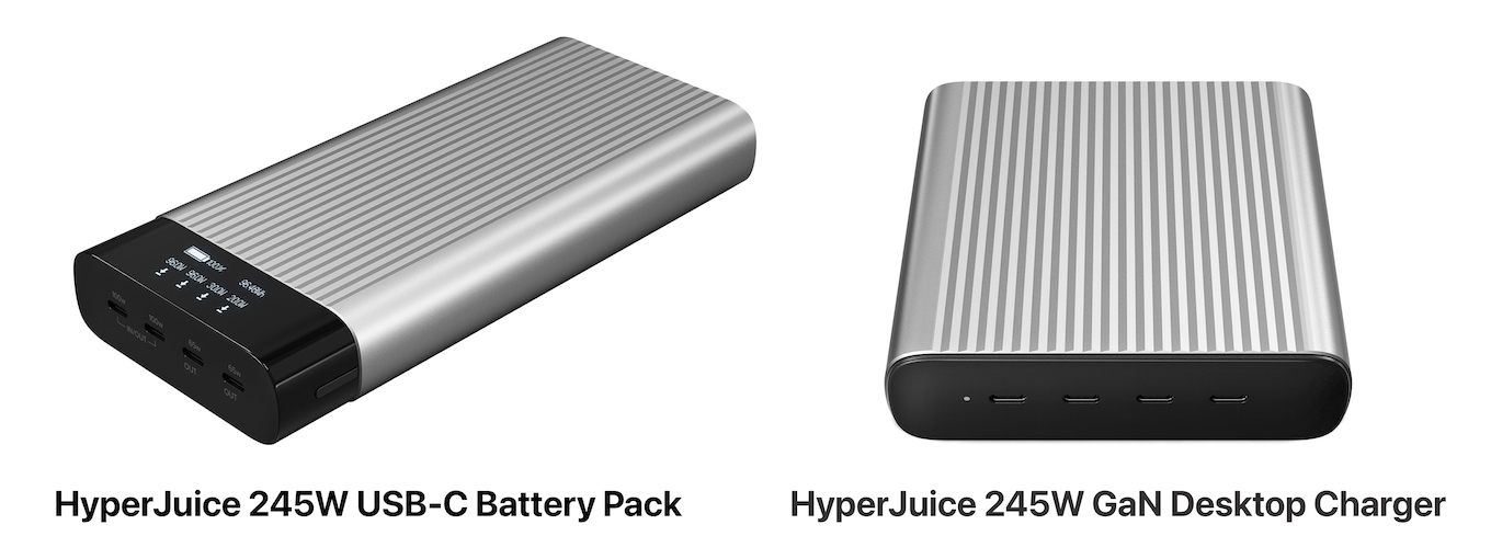 HyperJuice 245W USB-C Battery Pack and GaN Desktop Charger