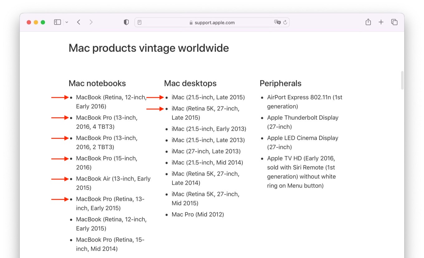 Mac products vintage worldwide