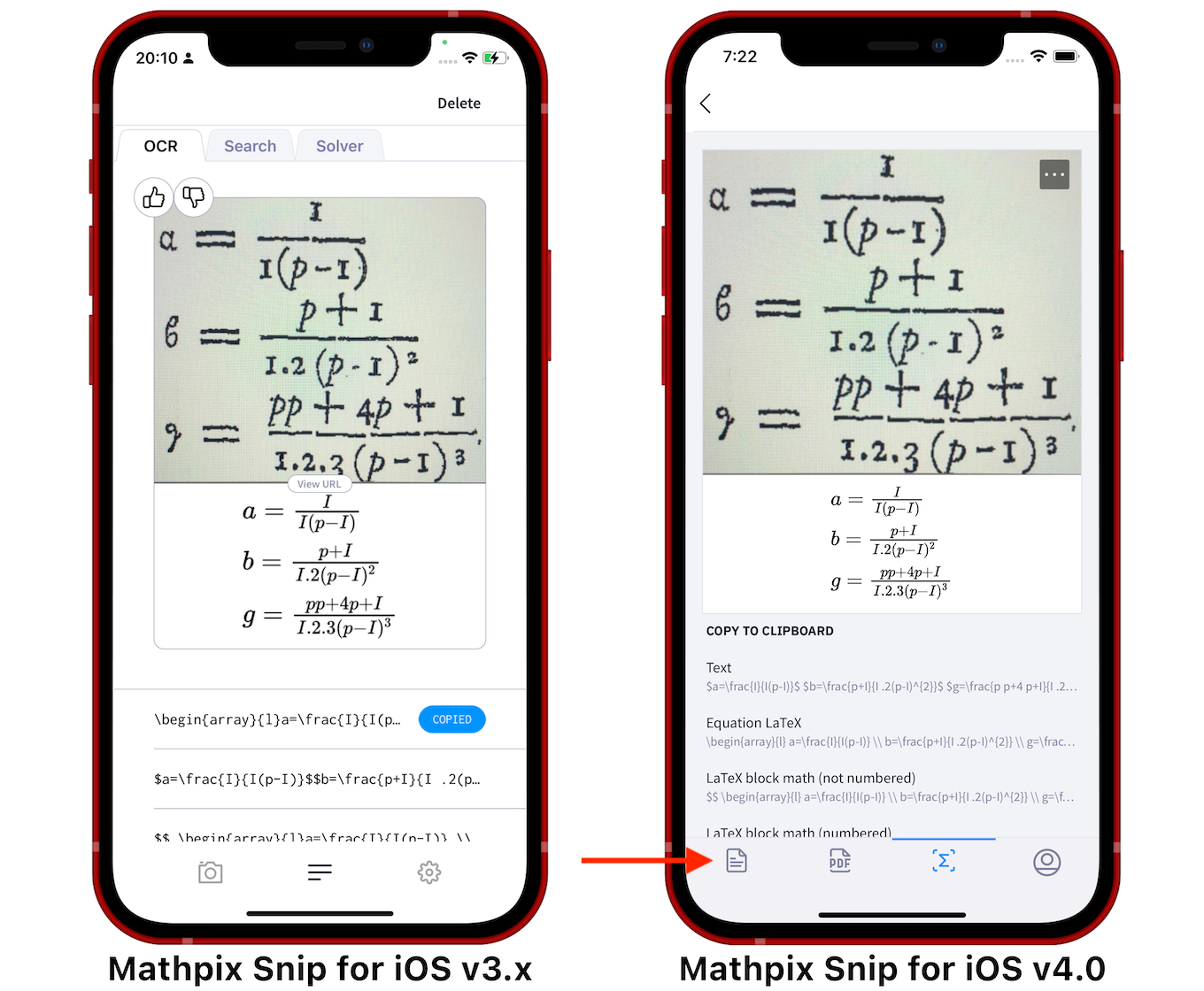 Mathpix Snip for iOS v3.xとv4.0