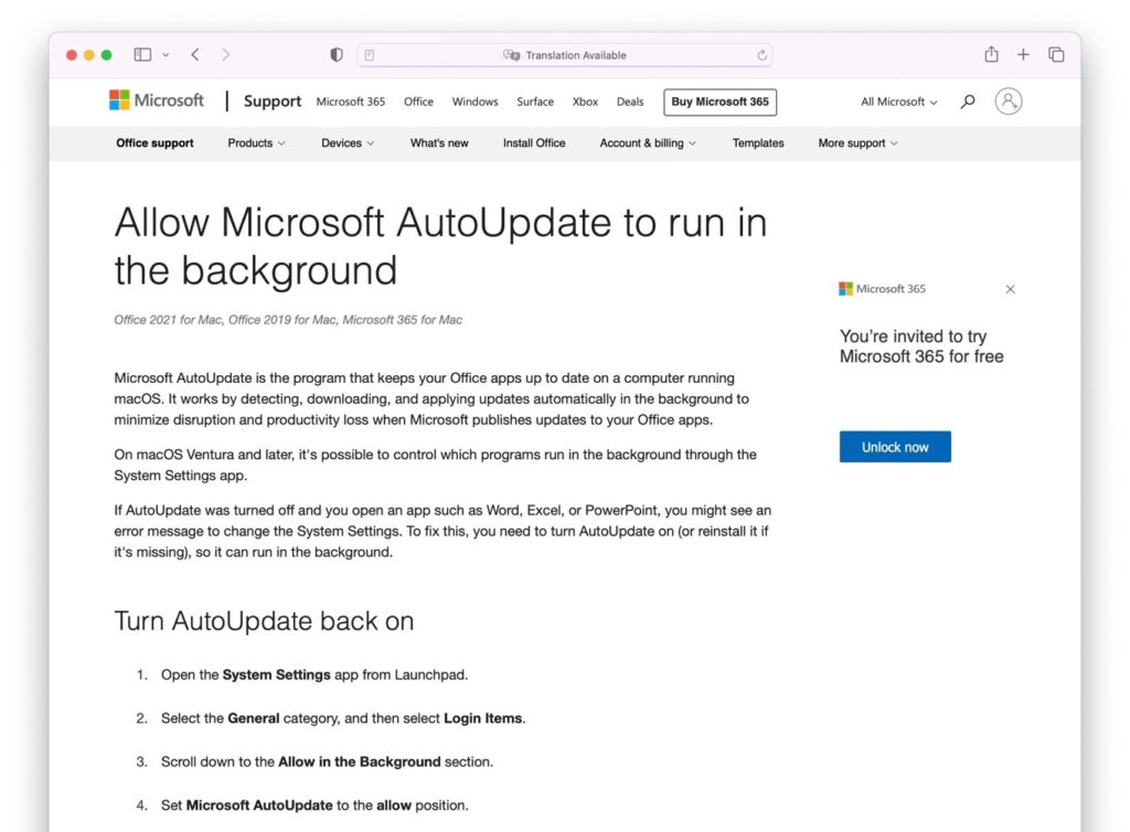 Microsoft、macOS 13 VenturaではOfficeやEdgeなどの自動アップデートを行う「AutoUpdate」にユーザー
