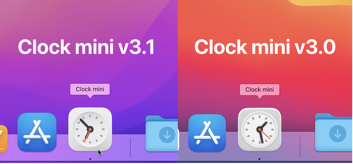 Clock mini for Mac v3.1 new clock face