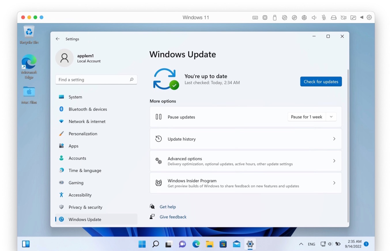 Parallels Desktop 18 for Mac 1802 Windows 11 Security Update