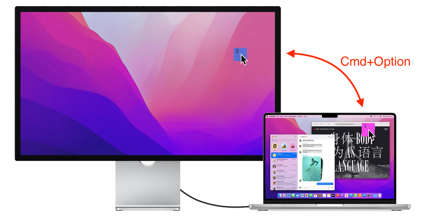 S2MouseでMacBook ProとStudio Displayを移動